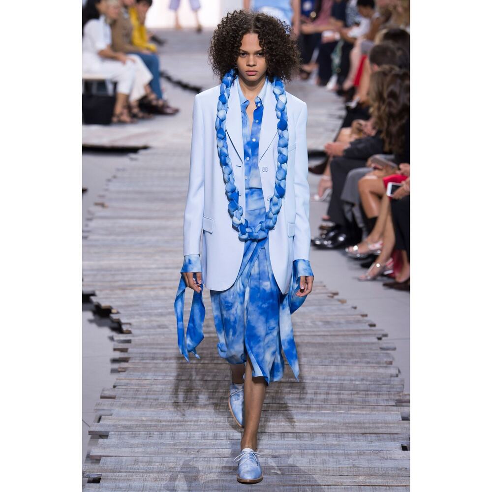 Runway SS18 Blue Print Silk Skirt Michael Kors Collection